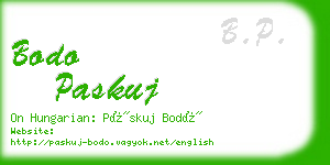 bodo paskuj business card